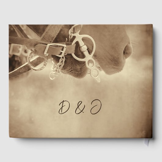 Rustige Westerne bruine paardenweddenschap Gastenboek (Achterkant)