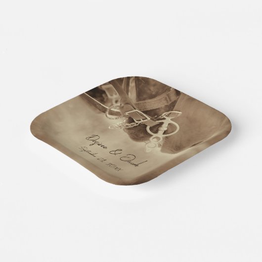 Rustige Westerne bruine paardenweddenschap Papieren Bordje (Gebogen)