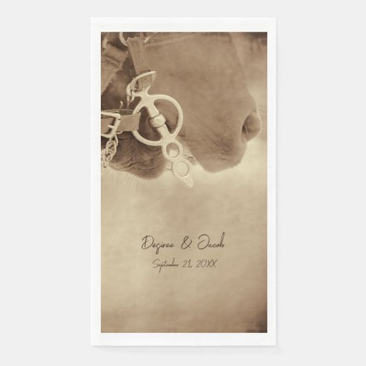 Rustige Westerne bruine paardenweddenschap Servet (Voorkant)