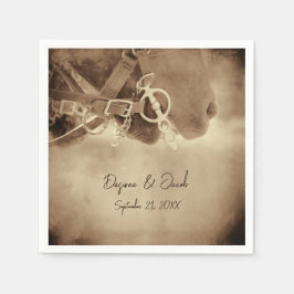 Rustige Westerne bruine paardenweddenschap Servet