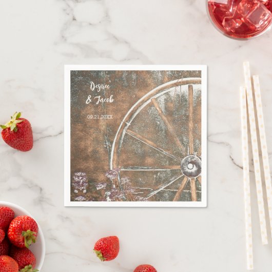 Rustige Westerne  bruine Wagon Wheel Servet (Insitu)