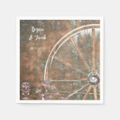 Rustige Westerne bruine Wagon Wheel Servet (Voorkant)
