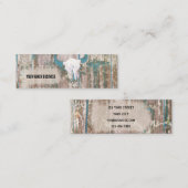 Rustige Westerne Bull Skull Blauwgroen bruine text Contactkaartje (Voorkant / Achterkant)