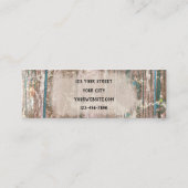 Rustige Westerne Bull Skull Blauwgroen bruine text Contactkaartje (Achterkant)