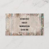 Rustige Westerne Bull Skull Blauwgroen bruine text Visitekaartje (Achterkant)