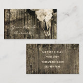 Rustige Westerne bull Skull Brown Barn Visitekaartje (Voorkant / Achterkant)