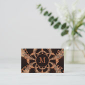 Rustige Westerne Bull Skull Brown Monogram zwart Visitekaartje (Staand voorkant)
