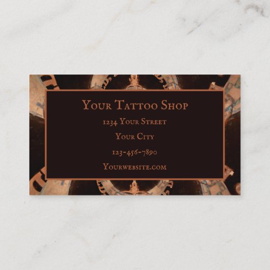 Rustige Westerne Bull Skull Brown Monogram zwart Visitekaartje (Achterkant)