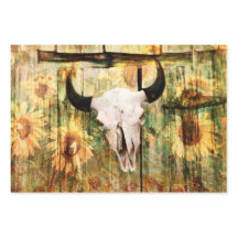 Rustige Westerne bull Skull Country Sunflower