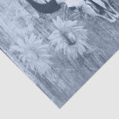 Rustige Westerne Bull Skull Dusty Blue Sunflower Tissuepapier (Detail)