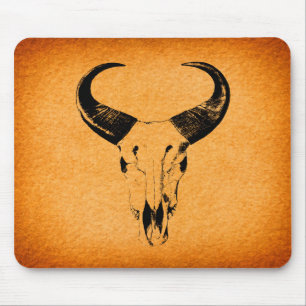 Rustige Westerne Bull Skull Mousepad Muismat