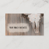 Rustige Westerne Bull Skull Schets Kunst Visitekaartje (Voorkant)