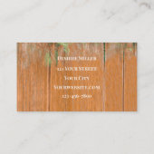 Rustige Westerne Bull Skull Sunflower Houtextuur Visitekaartje (Achterkant)