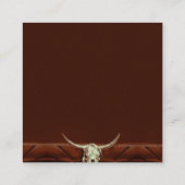 Rustige Westerne bull Skull Wedding RSVP Informatiekaartje (Achterkant)