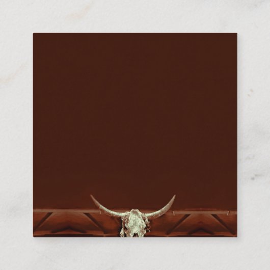 Rustige Westerne bull Skull Wedding RSVP Informatiekaartje (Achterkant)