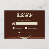 Rustige Westerne bull Skull Wedding RSVP Informatiekaartje (Voorkant)
