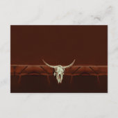 Rustige Westerne bull Skull Wedding RSVP Informatiekaartje (Achterkant)