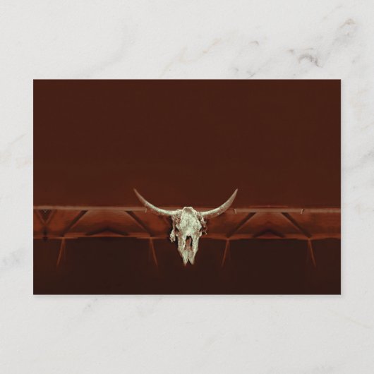 Rustige Westerne bull Skull Wedding RSVP Informatiekaartje (Achterkant)