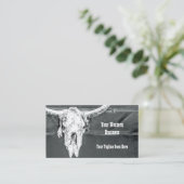Rustige Westerne Charcoal Gray White Bull Koe Visitekaartje (Staand voorkant)