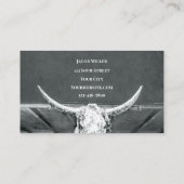Rustige Westerne Charcoal Gray White Bull Koe Visitekaartje (Achterkant)