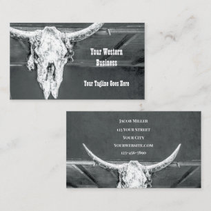 Rustige Westerne Charcoal Gray White Bull Koe Visitekaartje