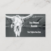 Rustige Westerne Charcoal Gray White Bull Koe Visitekaartje (Voorkant)