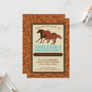 Rustige Westerne Cowboy Brown Horse Birthday Kaart