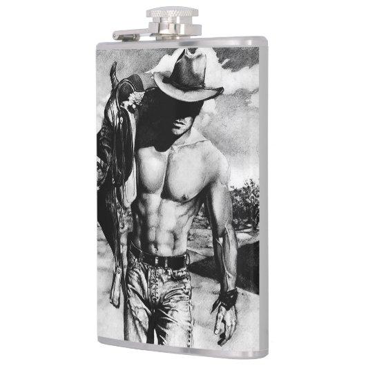 Rustige Westerne cowboy Cool Masculine Art Modern Heupfles (Links)