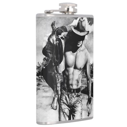 Rustige Westerne cowboy Cool Masculine Art Modern Heupfles (Rechts)