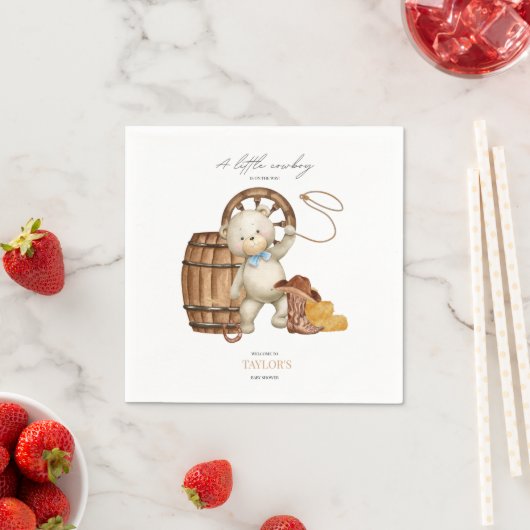Rustige Westerne Cowboy Country Baby shower Boy Servet (Insitu)