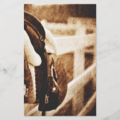 Rustige westerne cowboypaardenzadelzadelbruiloft (Voorkant)