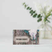 Rustige Westerne, donkere, Blauwgroen bruine textu Visitekaartje (Staand voorkant)