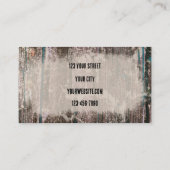 Rustige Westerne, donkere, Blauwgroen bruine textu Visitekaartje (Achterkant)