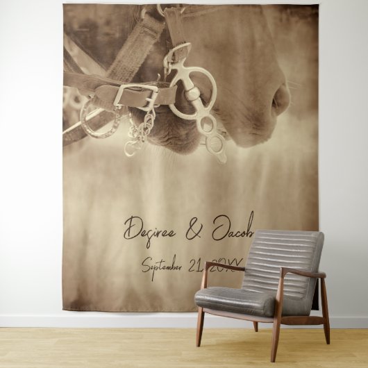 Rustige Westerne fotografische achtergrond bruin p Wandkleed (In situ)