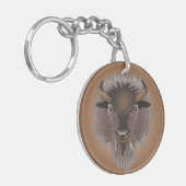 Rustige Westerne gipsplaten Bison Sleutelhanger (Voorkant Links)