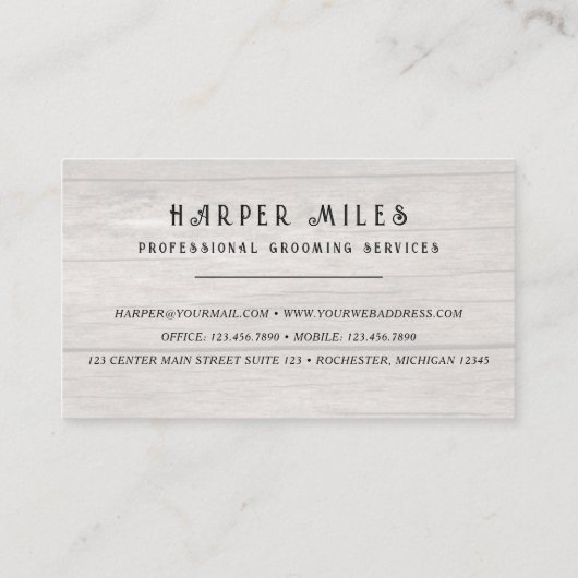  rustige westerne grooming visitekaartje (Achterkant)