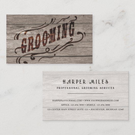  rustige westerne grooming visitekaartje (Voorkant / Achterkant)