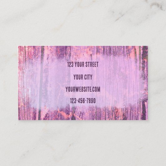 Rustige Westerne Grunge Textuur Paarse Bull Skull Visitekaartje (Achterkant)