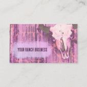 Rustige Westerne Grunge Textuur Paarse Bull Skull Visitekaartje (Voorkant)