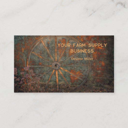 Rustige Westerne Herfst Oranje grijs wiel Visitekaartje (Voorkant)