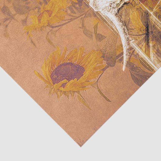 Rustige Westerne  Herfst Zonnebloemen Slank Tissuepapier (Detail)