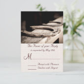Rustige Westerne Hoof Hoefijzer Wedding RSVP-kaart RSVP Kaartje (Staand voorkant)