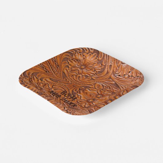 Rustige westerne landcowboybruiloft papieren bordje (Gebogen)