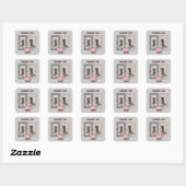Rustige westerne landcowboybruiloft vierkante sticker (Vel)
