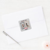 Rustige westerne landcowboybruiloft vierkante sticker (Envelop)