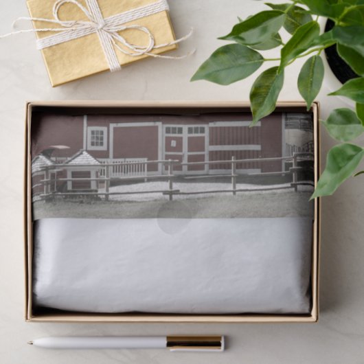 Rustige westerne landelijke boerderij rode schuur tissuepapier (Geschenk)