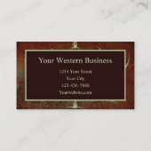 Rustige Westerne Monogram Bruin Bull Skull Visitekaartje (Achterkant)