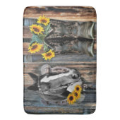 Rustige Westerne paarden Cowboylaarzen Zonnebloeme Badmat (Voorkant Verticaal)