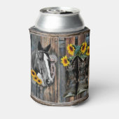 Rustige Westerne paarden Cowboylaarzen Zonnebloeme Blikjeskoeler (Blikje Achterkant)