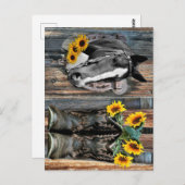 Rustige Westerne paarden Cowboylaarzen Zonnebloeme Briefkaart (Voorkant / Achterkant)